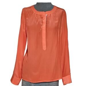 Banana Republic Orange Silk Blouse Size XS